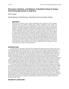 Persuasion, Symbols, and Alfajores: a Qualitative Study of Unique Advertising Approaches in Argentina