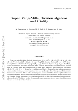 Super Yang-Mills, Division Algebras and Triality