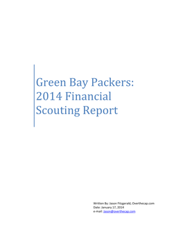 Green Bay Packers: 2014 Financial Scouting Report