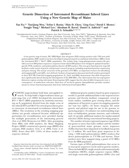 Genetic Dissection of Intermated Recombinant Inbred Lines Using a New Genetic Map of Maize