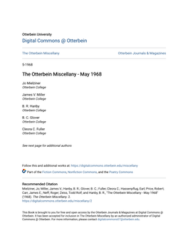 The Otterbein Miscellany Otterbein Journals & Magazines