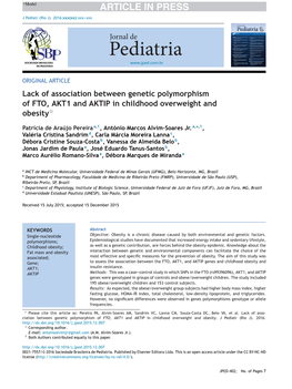 Lack of Association Between Genetic Polymorphism Of