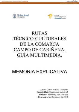 Rutas Técnico-Culturales De La Comarca Campo De Cariñena