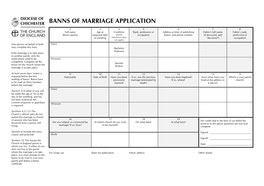 Banns of Marriage