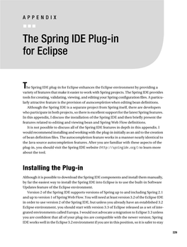 The Spring IDE Plug-In for Eclipse