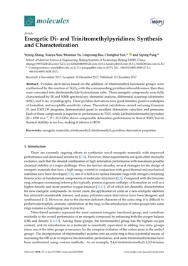 Energetic Di- and Trinitromethylpyridines: Synthesis and Characterization