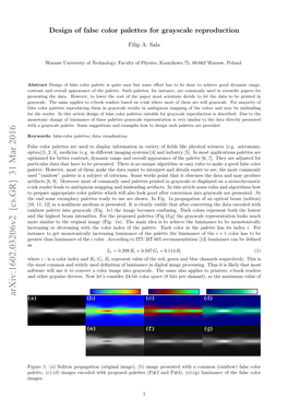 Design of False Color Palettes for Grayscale Reproduction