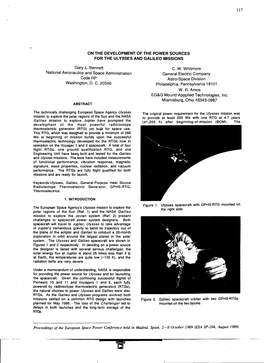 On the Development of the Power Sources for the Ulysses and Galileo Missions