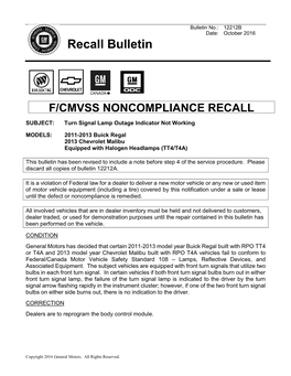 Recall Bulletin