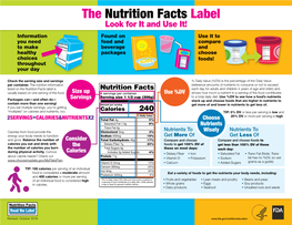 The Nutrition Facts Label: Look for It and Use