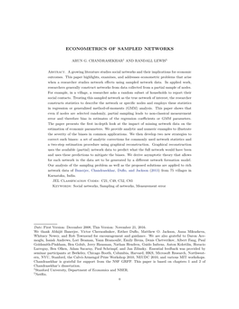 Econometrics of Sampled Networks