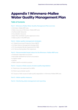 Appendix 1 Wimmera-Mallee Water Quality Management Plan