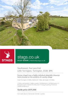 Stags.Co.Uk 01237 425030 | Bideford@Stags.Co.Uk