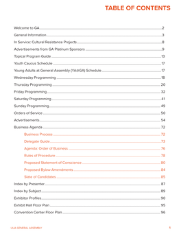 Table of Contents