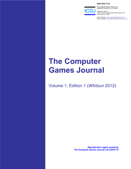 The Computer Games Journal Ltd Registered Company No