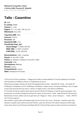 Talla - Casentino