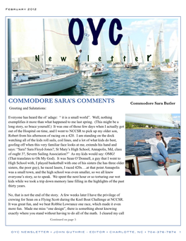 OYC February 2012 Newsletter