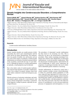 Genetic Insights Into Cerebrovascular Disorders: a Comprehensive Review