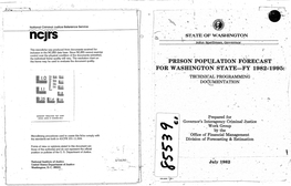 Prison Population Forecast for Washington State