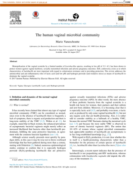 The Human Vaginal Microbial Community