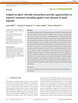 Insights to Plant–Microbe Interactions Provide Opportunities to Improve Resistance Breeding Against Root Diseases in Grain Legumes