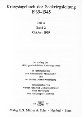 Kriegstagebuch Der Seekriegsleitung 1939-1945