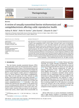 A Review of Sexually Transmitted Bovine Trichomoniasis and Campylobacteriosis Affecting Cattle Reproductive Health