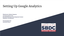 Setting up Google Analytics