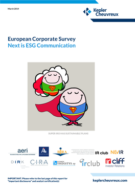 European Corporate Survey Next Is ESG Communication