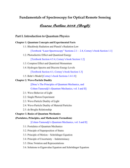 Fundamentals of Spectroscopy for Optical Remote Sensing Course