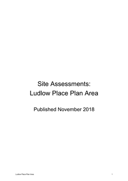 Site Assessments: Ludlow Place Plan Area