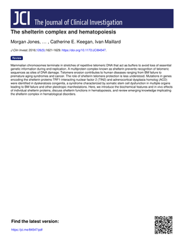 The Shelterin Complex and Hematopoiesis