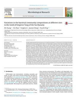 Variations in the Bacterial Community Compositions at Different Sites in The