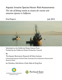 The Role of Fishing Vessels As Vectors of Marine and Estuarine Aquatic