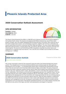 2020 Conservation Outlook Assessment