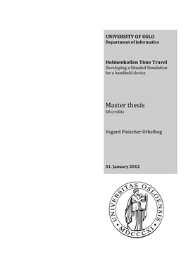 Master Thesis 60 Credits