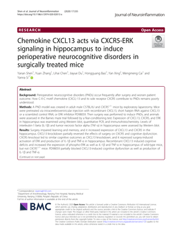 Chemokine CXCL13 Acts Via CXCR5-ERK Signaling In