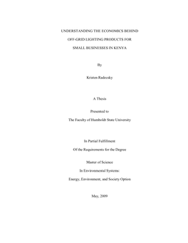 Understanding the Economics Behind Off-Grid Lighting Products for Small Businesses in Kenya
