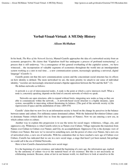 Gramma -- Alison Mcmahan: Verbal-Visual-Virtual: a Muddy History