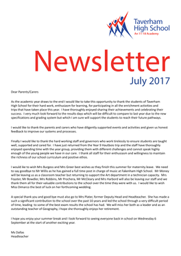 Newsletter July 2017