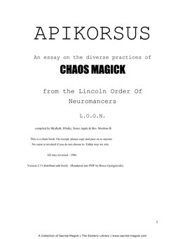 Chaos Magickchaos Magick