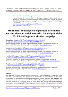 Millennials' Consumption of Political Information on Television and Social