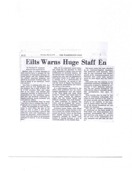 Eilts Warns Huge Staff En