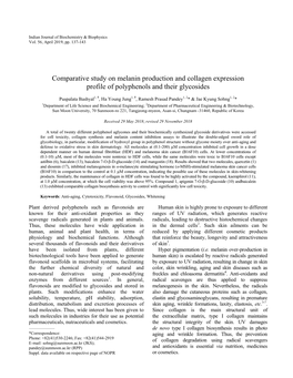 Comparative Study on Melanin Production and Collagen Expression Profile of Polyphenols and Their Glycosides