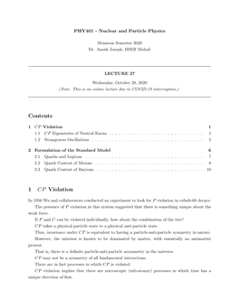 PHY401 - Nuclear and Particle Physics