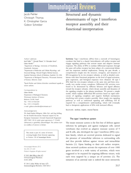 Structural and Dynamic Determinants of Type I Interferon Receptor