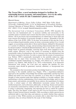 The Taxon Filter, a Novel Mechanism Designed to Facilitate the Relationship Between Taxonomy and Nomenclature, Vis-À-Vis the Ut