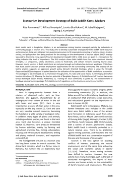 Ecotourism Development Strategy of Bukit Jaddih Karst, Madura