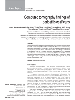 Computed Tomography Findings of Periostitis Ossificans