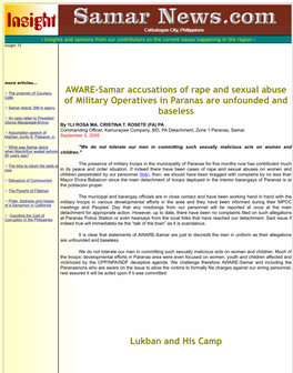 AWARE-Samar Accusations of Rape and Sexual